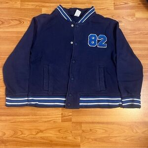 Thereabouts Boy Navy Blue Varsity Jacket with 82 Patch
